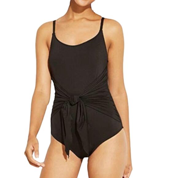 Kona Sol Women’s Wrap One Piece Black Swimsuit Size Large - Picture 1 of 11